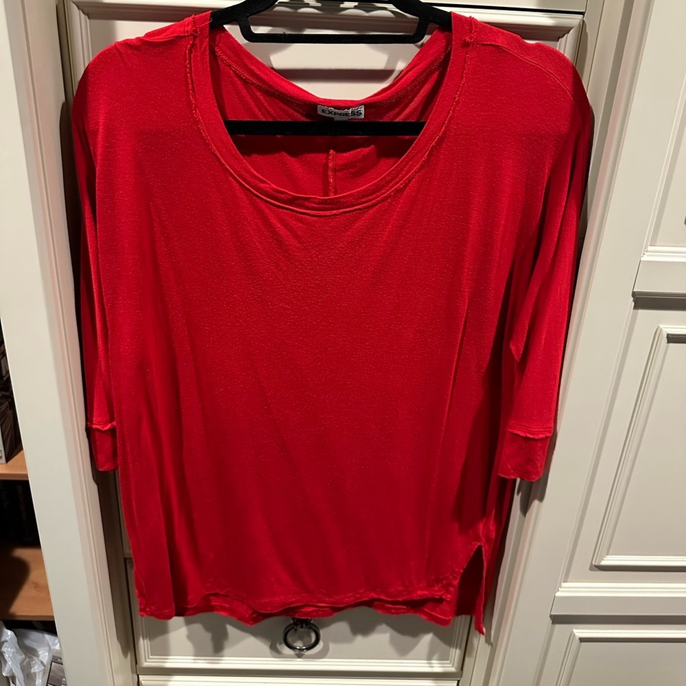 Express Red 3/4 Sleeve Top Small